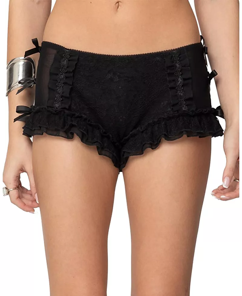 Edikted Knox Ruffle Micro Shorts