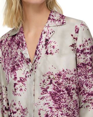 Notch Collar Silk Top