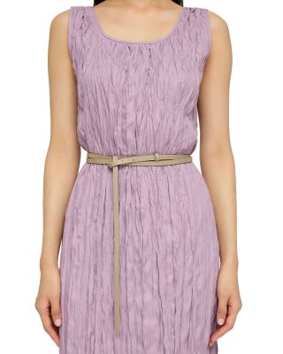 Scoop Neck Pleated Midi Dress