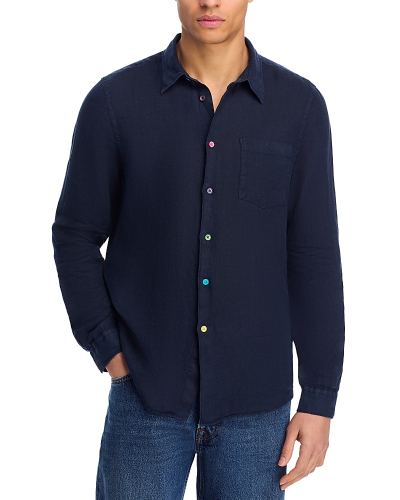 Ps By Paul Smith Colored Button Shirt In Navy