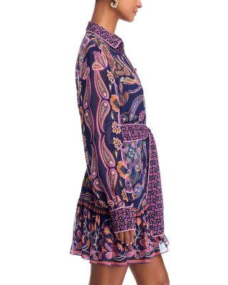 Boho Scarves Navy Blue Mini Dress