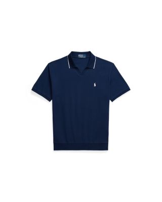 Short Sleeve Tonal Jacquard Mesh Polo Shirt