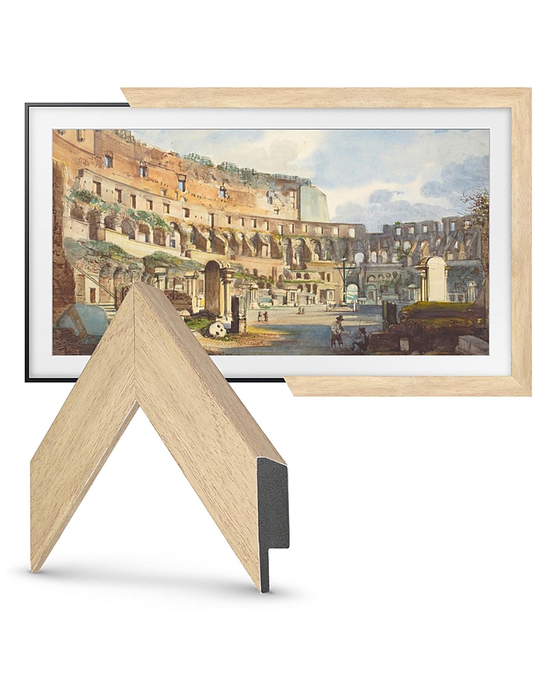 Deco Tv Frames 50 Slim Frame For Samsung The Frame Tv 2021-2024 In Museum Maple