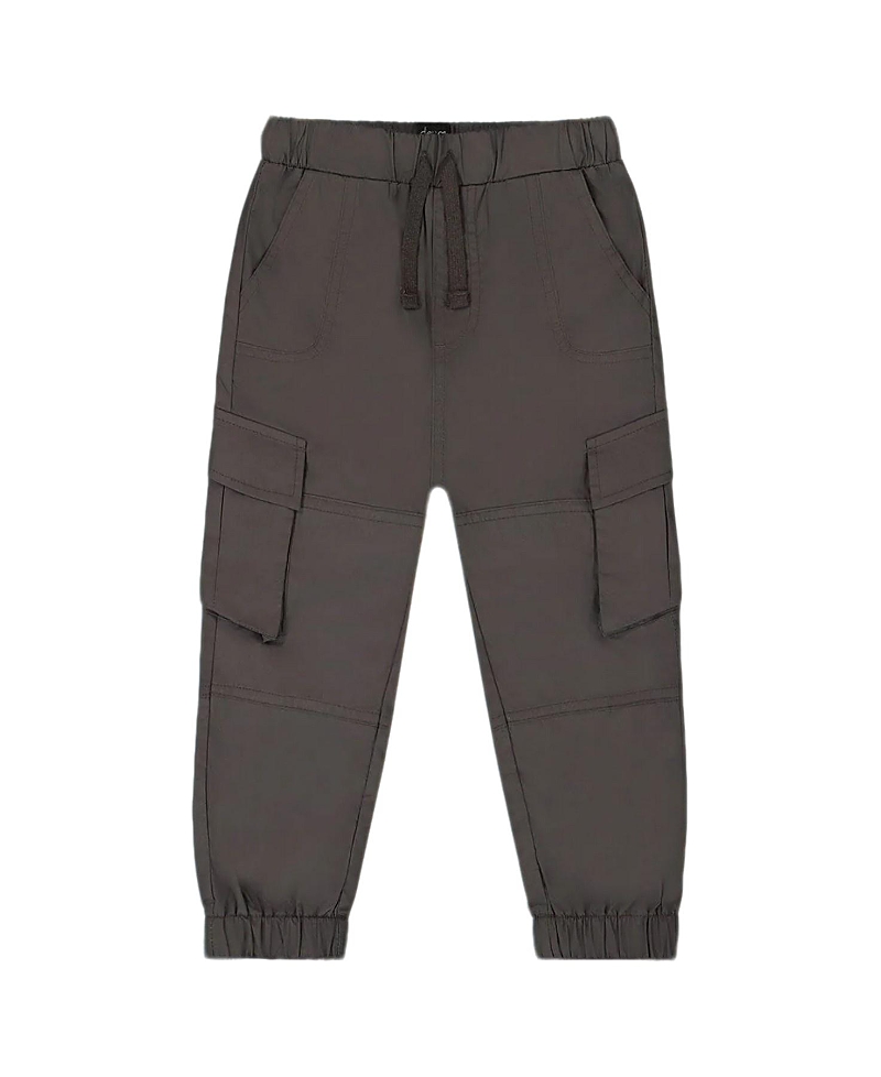 Deux Par Deux Boys' Parachute Cargo Pocket Jogger Pants - Baby In Dark Gray
