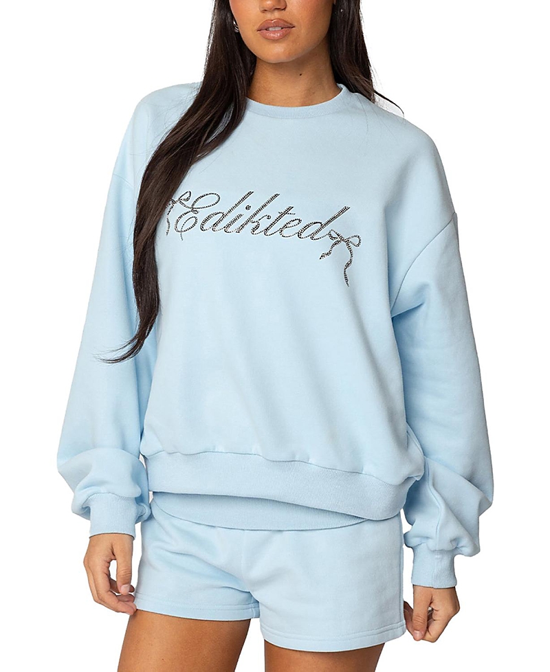 Shop Edikted Oversized Sweatshirt In Light Blue