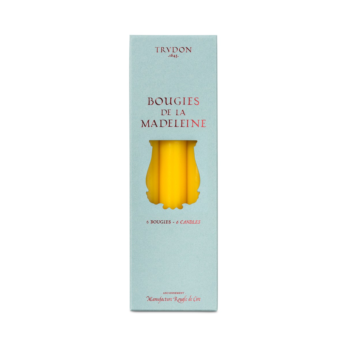 Trudon Madeleine Taper Candles, Box of 6 in Yellow