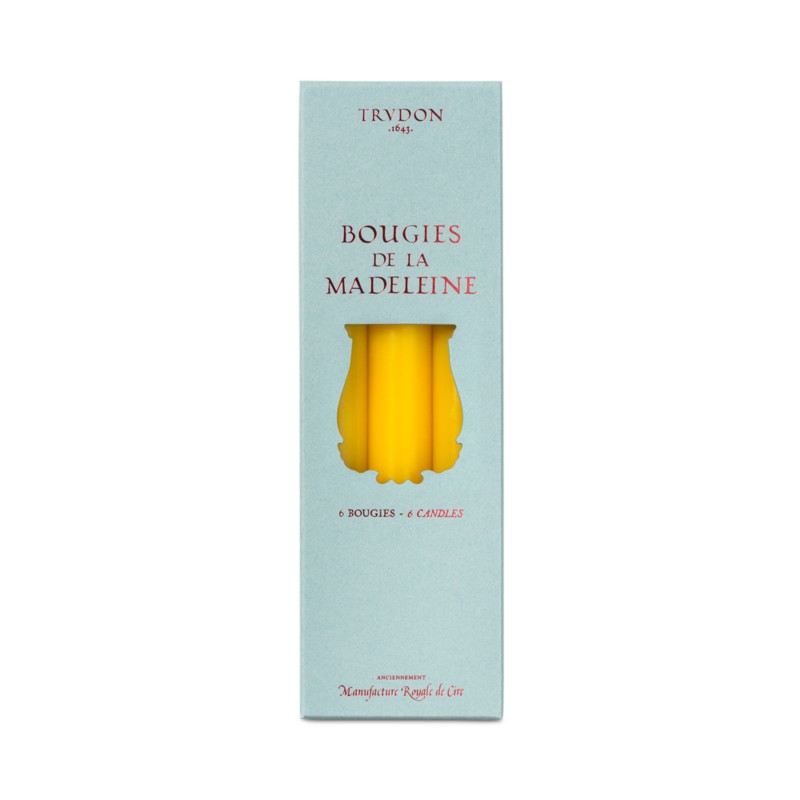Trudon Madeleine Taper Candles, Box of 6 in Yellow