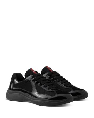 Prada Men's Patent Leather and Technical Fabric Prada America's Cup Sneakers