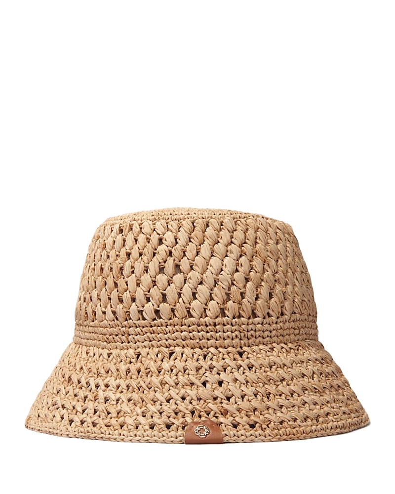 Maje Crochet Raffia Bucket Hat