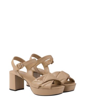 PRADA＊Quilted nappa leather platform 6.5cmサンダル＊送料込 Prada Women's Quilted Nappa Leather Platform Sandals