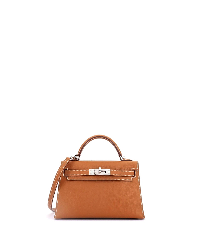 Pre-owned Pre-owned Hermes Hermes Kelly 20 Handbag Brown Epsom With Palladium Hardware In Gold