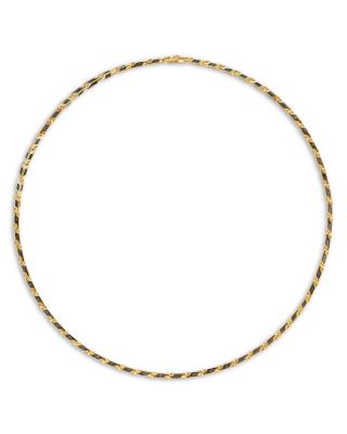 Streamline&reg; Faceted Chain Necklace in 18K Yellow Gold with Forged Carbon, 4.3mm