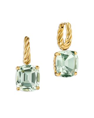 Marbella Drop Earrings in 18K Yellow Gold with Gemstone, 25mm