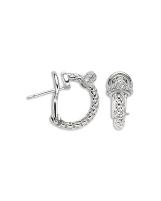 18K White Gold Prima Diamond White Gold Flex'it Hoop Earrings