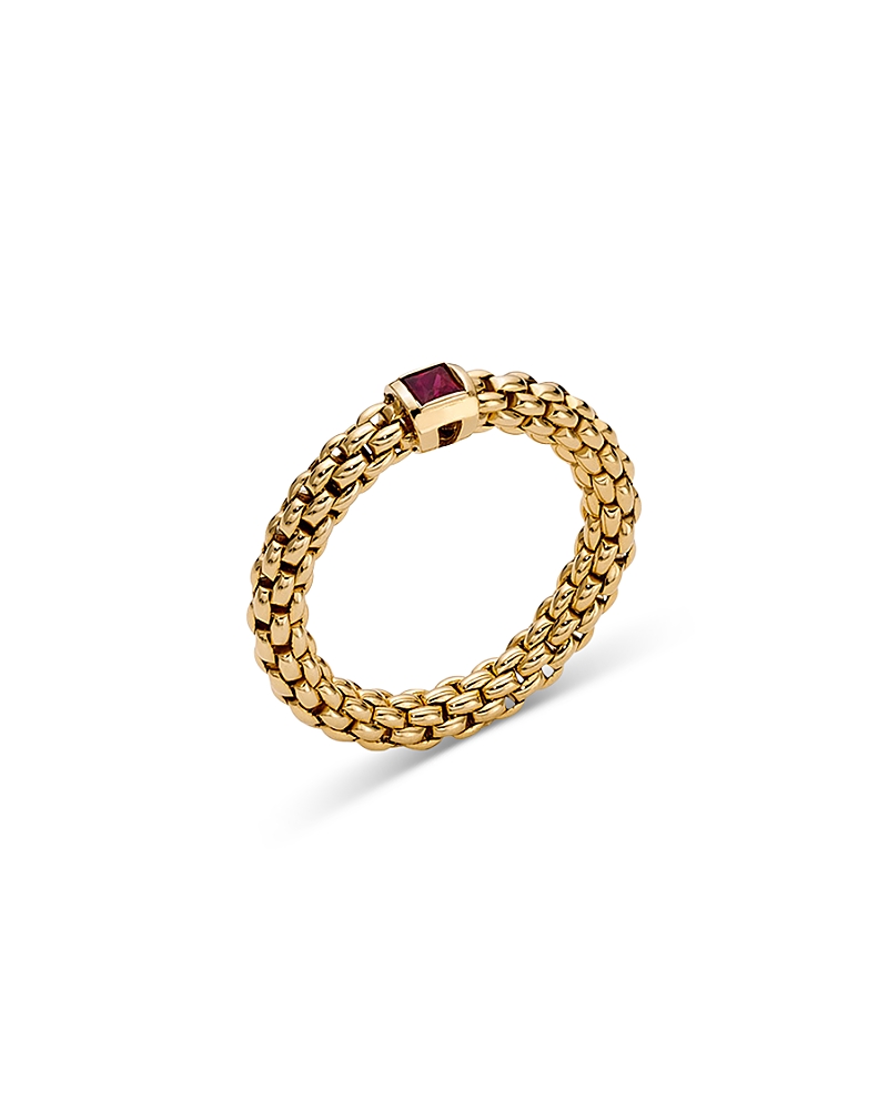Fope 18k Yellow Gold Souls Ruby Flex'it Ring In Gold