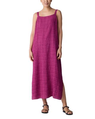 Eileen Fisher - Linen Plaid Square Neck Dress