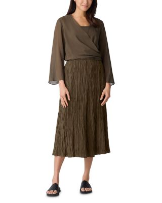 Crushed Silk Flared Skirt 