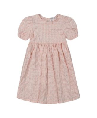 Deux par Deux - Girls' Plaid Puff Sleeve Dress - Little Kid