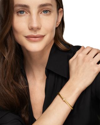 Cablespira&reg; Flex Station Bracelet in 18K Yellow Gold with Diamonds, 4mm