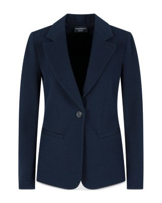Textured Jacquard Jersey Knit Blazer Jacket