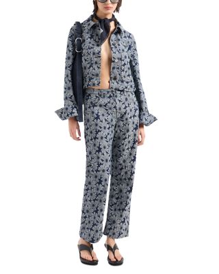 Daisy Jacquard Straight Jeans in Fancy Blue