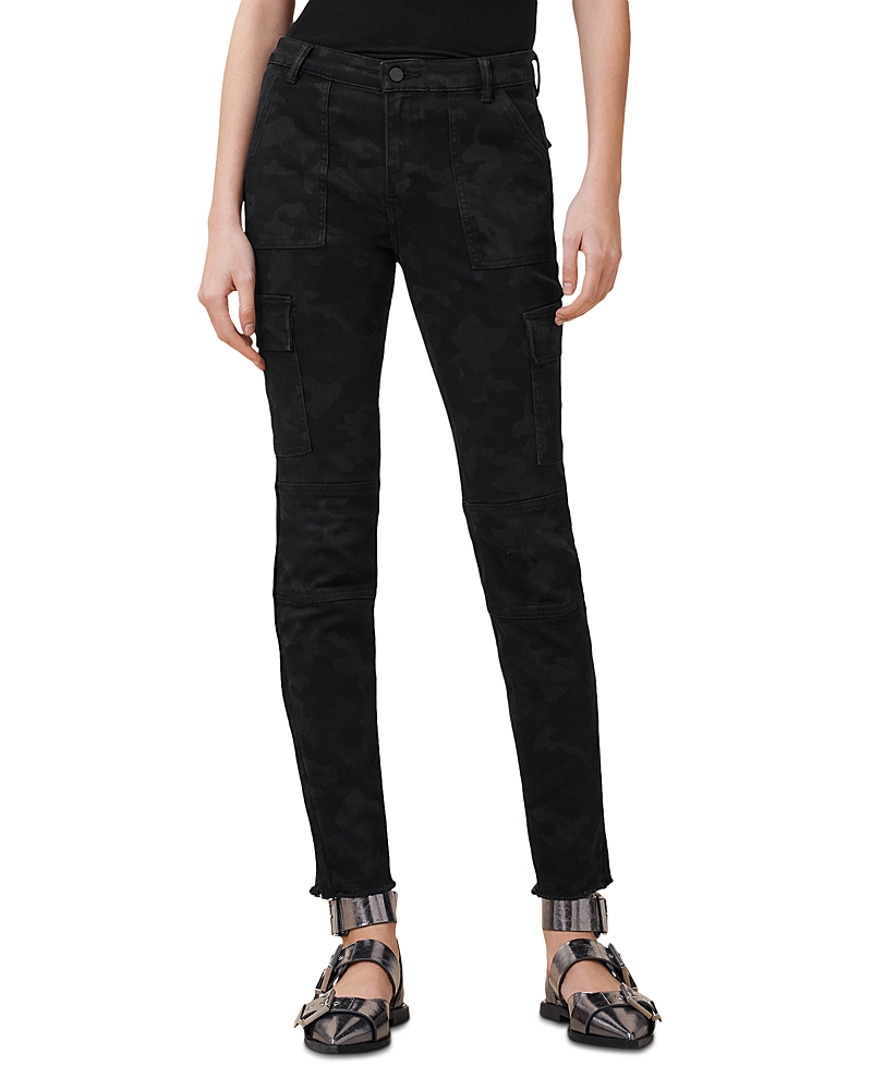 Shop Allsaints Duran Skinny Cargo Pants In Camo Black