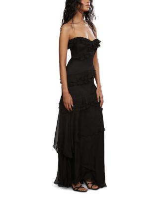 Harrison Silk Ruffled Gown