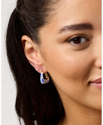 Statement Earrings - Dakota Marble Blue