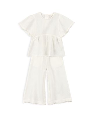 Girls' Flowy Top & Pants Gauze Lounge Set - Little Kid