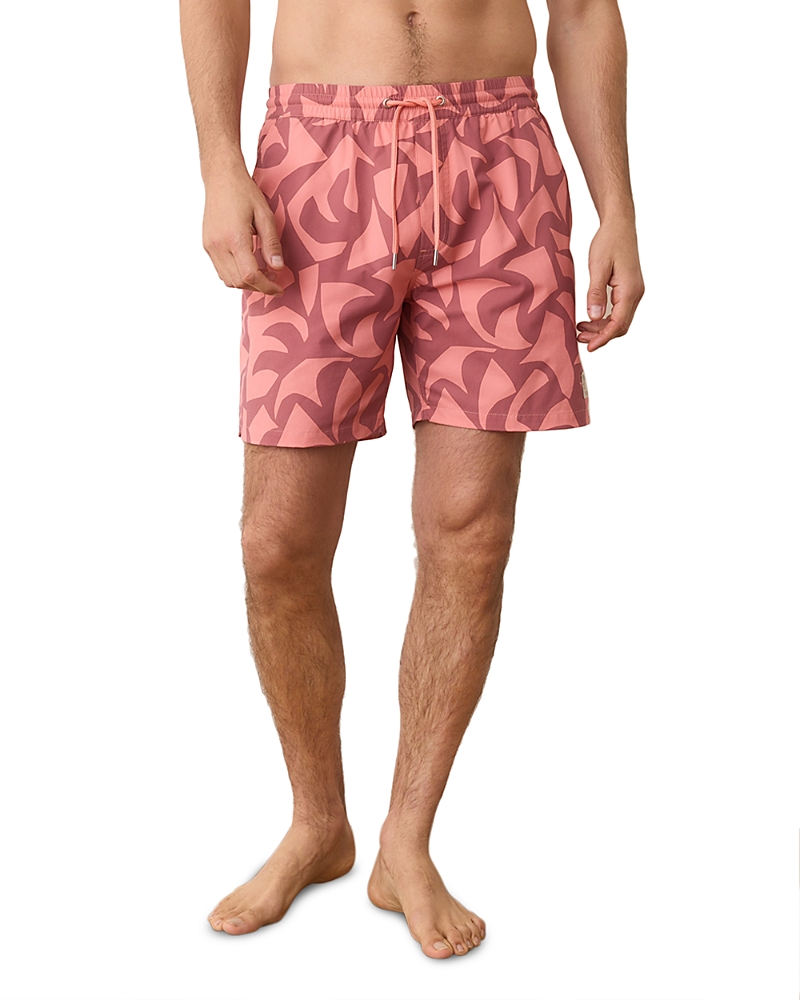 MARINE LAYER PRINTED LINED 6 SWIM SHORTS