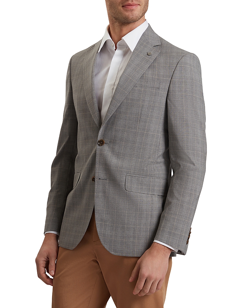 Ted Baker Ron Classic Wool Check Modern Fit Suit Jacket In Gray