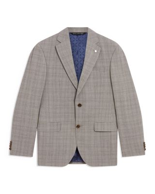 Check Classic Wool Slim Fit Suit Jacket