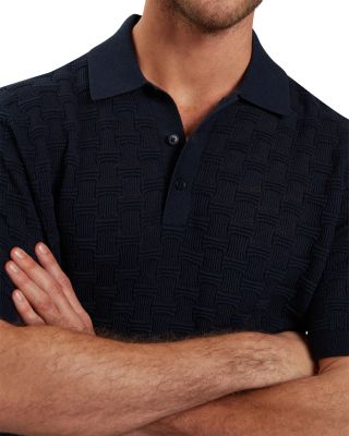 Waterby Short Sleeve Silk and Cotton Textured Polo