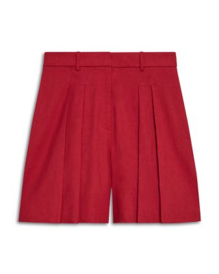 Pleated Linen Shorts