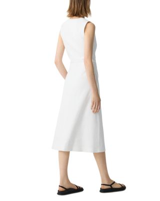Sleeveless Linen Blend A-line Wrap Dress
