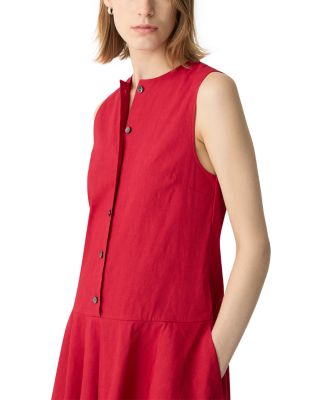 Sleeveless Linen Blend Mini Dress