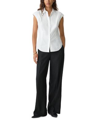 Cinched Cap Sleeve Shirt in Good Cotton