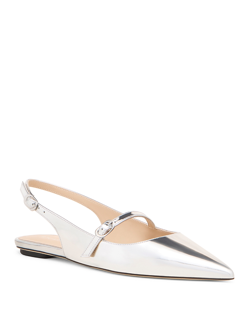 Stuart Weitzman Women’s Emilia Pointed Toe Slingback Mary Jane Shoes