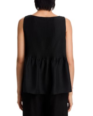 Boat Neck Silk Shell Top 