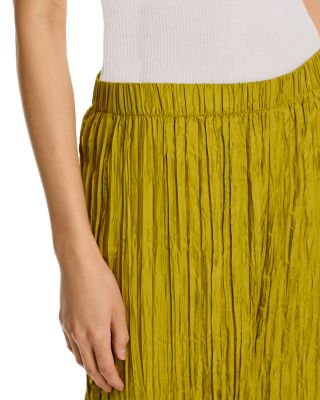 Crushed Silk Wide Leg Ankle Pants