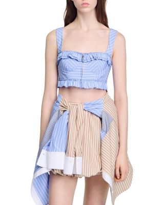 Sandro - Striped Crop Top