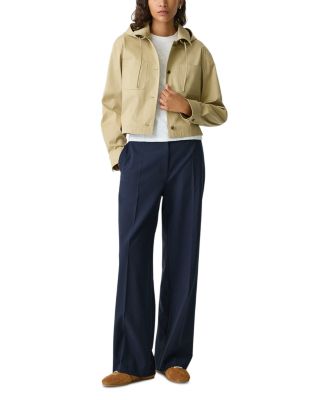 Theory Cotton Stretch Chino Hooded Cropped Jacket | Bloomingdale's