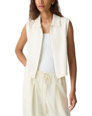 Theory - Zip-Up Vest in Rounded Cotton