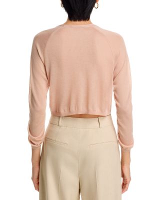 Ruched Sleeve Cropped Cardigan