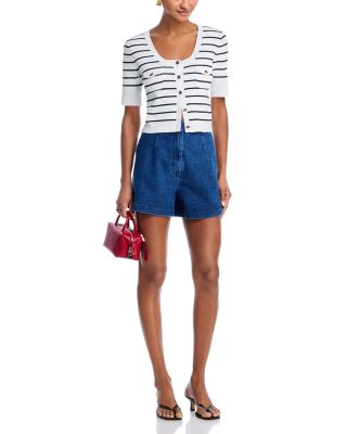 Denim Tab Waist Shorts