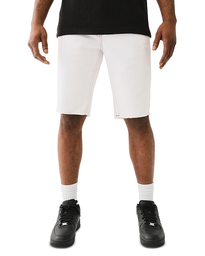 True Religion Ricky Straight Fit Denim Shorts in Optic White