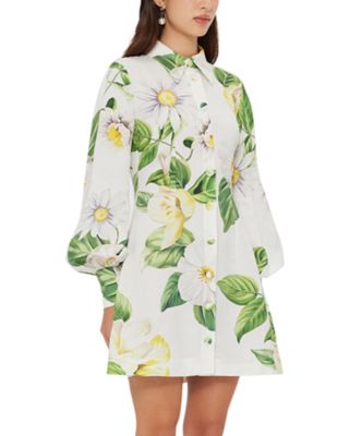 Luminous Linen Blend Mini Dress