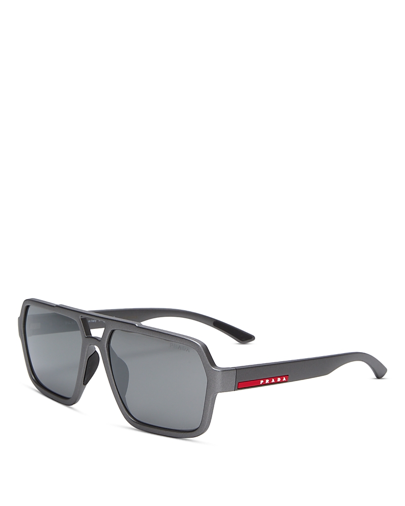 Prada Linea Rossa Aviator Sunglasses, 59mm In Gray Mirrored