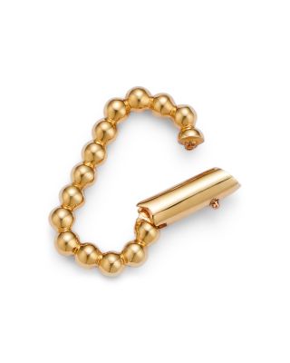 14K Yellow Gold Beaded Oval Charm Holder