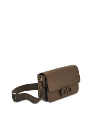 Double Gancini Leather Shoulder Bag